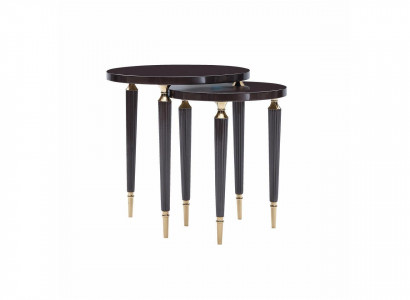 Group of side tables, coffee tables, set of tables 2-piece black